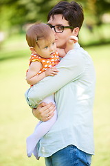 Image showing mother and baby in park