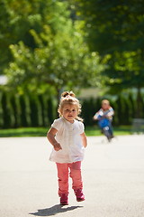 Image showing little girl have fun in park