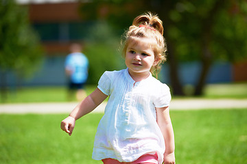 Image showing little girl have fun in park