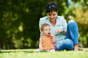 Image showing mother and baby in park