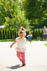 Image showing little girl have fun in park