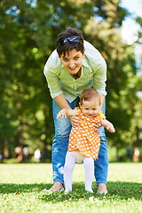 Image showing mother and baby in park