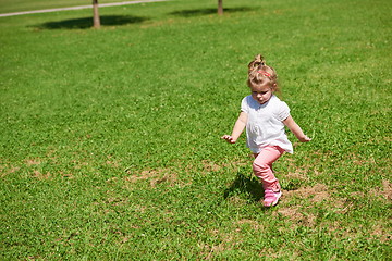 Image showing little girl have fun in park