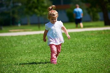 Image showing little girl have fun in park