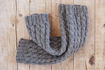 Image showing knitted wood legwarmers 