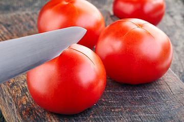 Image showing tomatoes are prepared for blanching