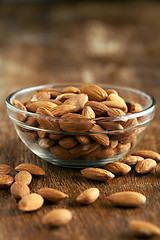 Image showing Bowl of Organic Raw Almonds