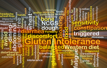 Image showing Gluten intolerance background concept glowing