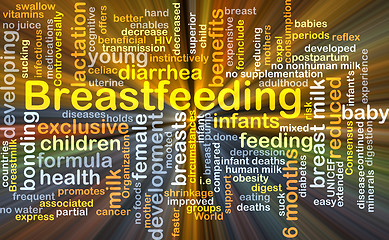 Image showing Breastfeeding background concept glowing