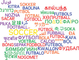 Image showing Soccer multilanguage wordcloud background concept