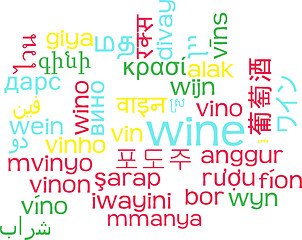 Image showing Wine multilanguage wordcloud background concept