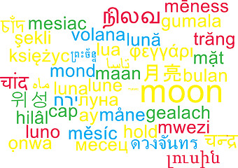 Image showing Moon multilanguage wordcloud background concept