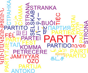 Image showing Party multilanguage wordcloud background concept