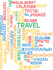 Image showing Travel multilanguage wordcloud background concept