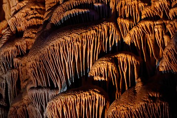 Image showing Limestone drapery shapes in Soreq Cave, Israel