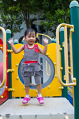 Image showing Asian Kid playing on Playground