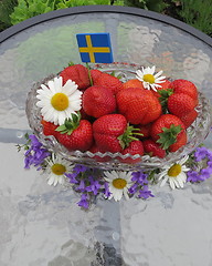 Image showing Swedish Midsummer dessert