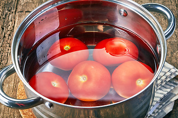 Image showing blanching tomatoes