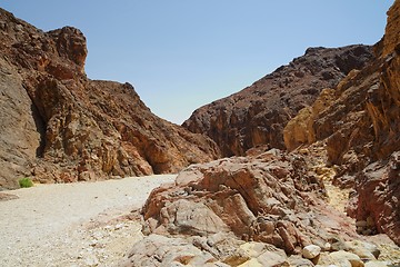 Image showing Path in scenic desert canyon, Israel