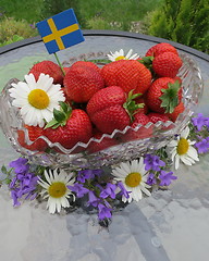 Image showing Swedish Midsummer dessert