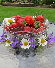 Image showing Swedish Midsummer dessert