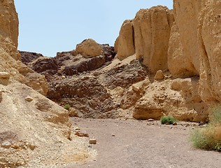 Image showing Scenic trek in the desert canyon, Israel