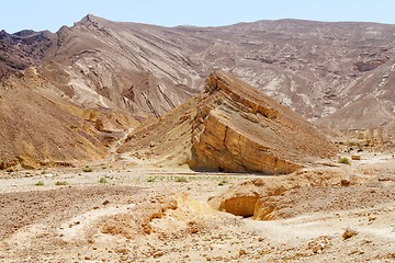 Image showing Scenic layered rocks in the desert, Israel