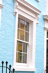 Image showing notting   hill  area  in london  antique blue  wall  