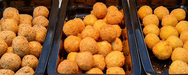 Image showing ruddy crispy cheese balls with spices