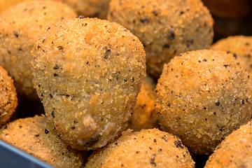 Image showing ruddy crispy cheese balls with spices