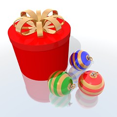 Image showing gift and christmas balls