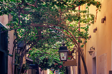 Image showing Street in the old town of Rethymno, Crete, Greece.