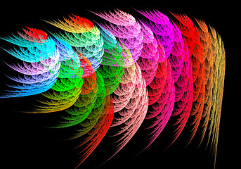 Image showing Fractal image in the form of feathers of a magical bird.