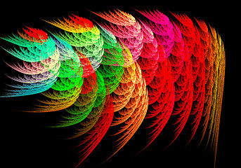 Image showing Fractal image in the form of feathers of a magical bird.