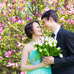 Image showing Beautiful wedding couple.