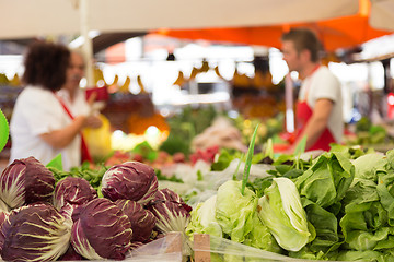 Image showing Vegetable market stall.