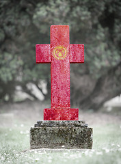 Image showing Gravestone in the cemetery - Kyrgyzstan