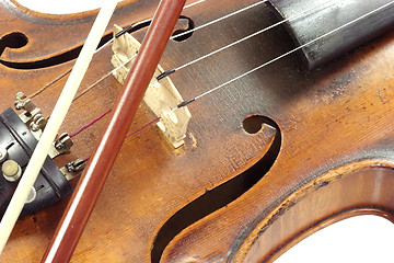 Image showing Violin with bow