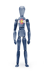 Image showing Wood figure mannequin with US state flag bodypaint - Colorado