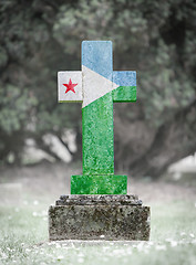 Image showing Gravestone in the cemetery - Djibouti