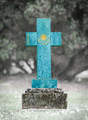 Image showing Gravestone in the cemetery - Kazakhstan