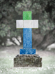 Image showing Gravestone in the cemetery - Sierra Leone