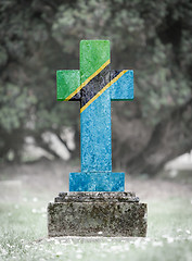 Image showing Gravestone in the cemetery - Tanzania