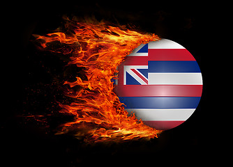 Image showing US state flag with a trail of fire - Hawaii