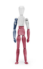 Image showing Wood figure mannequin with US state flag bodypaint - Texas