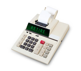 Image showing Old calculator - retire