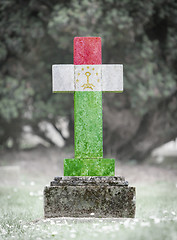 Image showing Gravestone in the cemetery - Tajikistan