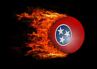 Image showing US state flag with a trail of fire - Tennessee