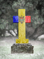 Image showing Gravestone in the cemetery - Moldova