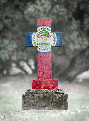 Image showing Gravestone in the cemetery - Belize